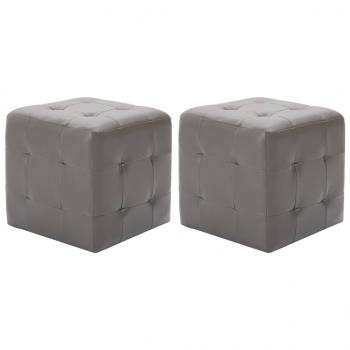 ARDEBO.de - Pouf 2 Stk. Grau 30x30x30 cm Kunstleder