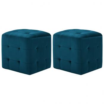 ARDEBO.de - Pouf 2 Stk. Blau 30x30x30 cm Samtstoff