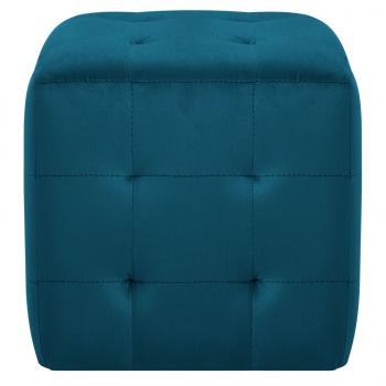 Pouf 2 Stk. Blau 30x30x30 cm Samtstoff