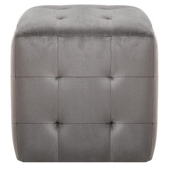 Pouf 2 Stk. Grau 30x30x30 cm Samtstoff