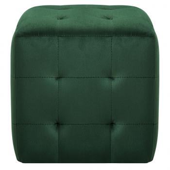 Pouf 2 Stk. Grün 30x30x30 cm Samtstoff