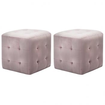 ARDEBO.de - Pouf 2 Stk. Rosa 30x30x30 cm Samtstoff