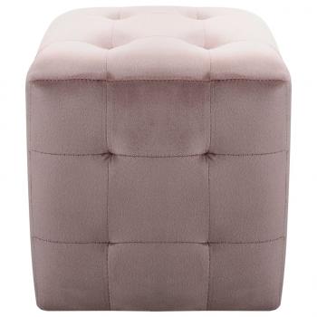 Pouf 2 Stk. Rosa 30x30x30 cm Samtstoff