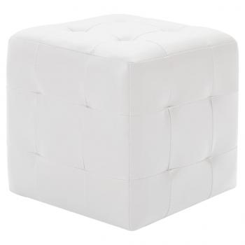 Pouf 2 Stk. Weiß 30x30x30 cm Kunstleder