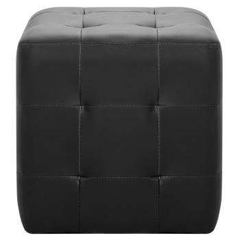 Pouf 2 Stk. Schwarz 30x30x30 cm Kunstleder