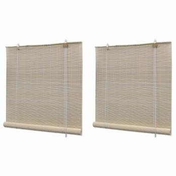 ARDEBO.de - Bambusrollos Natur 2 Stk. 120x160 cm