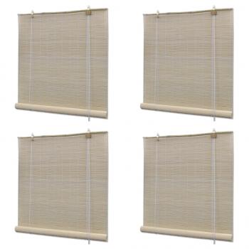 ARDEBO.de - Bambusrollos Natur 4 Stk. 120x160 cm