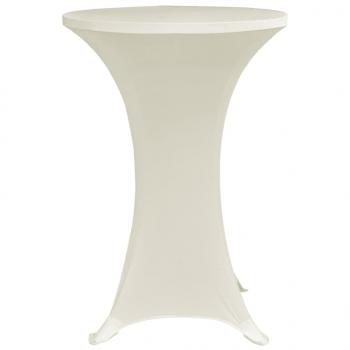 Stehtischhussen 4 Stk. Ø 60 cm Creme Stretch 