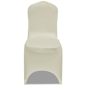 Stretch-Stuhlhussen 12 Stk. Creme