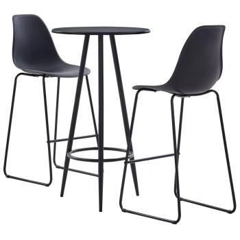 ARDEBO.de - 3-tlg. Bar-Set Kunststoff Schwarz