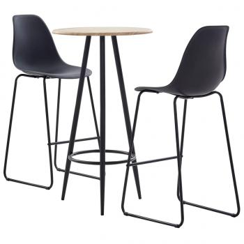 ARDEBO.de - 3-tlg. Bar-Set Kunststoff Schwarz