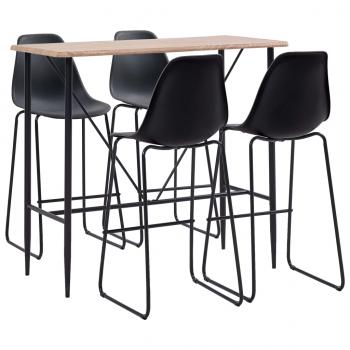 ARDEBO.de - 5-tlg. Bar-Set Kunststoff Schwarz