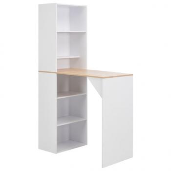 ARDEBO.de - Bartisch mit Schrank Weiß 115x59x200 cm