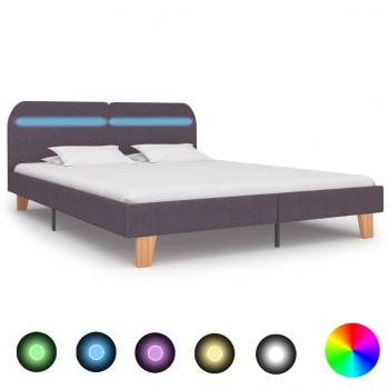 ARDEBO.de - Bettgestell mit LED Taupe Stoff 180x200 cm