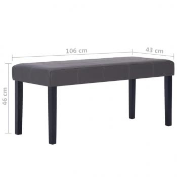 Sitzbank 106 cm Grau Kunstleder