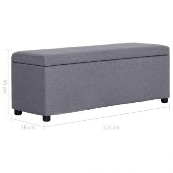 Bank mit Staufach 116 cm Hellgrau Polyester 