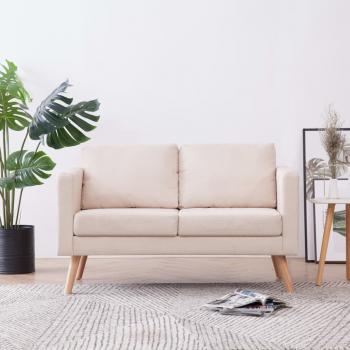 ARDEBO.de - 2-Sitzer-Sofa Stoff Cremeweiß