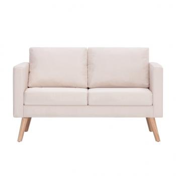 2-Sitzer-Sofa Stoff Cremeweiß