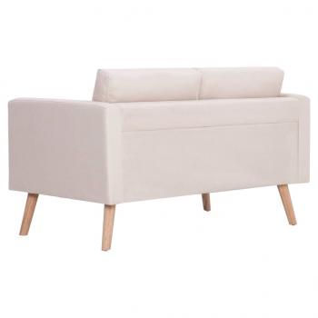 2-Sitzer-Sofa Stoff Cremeweiß