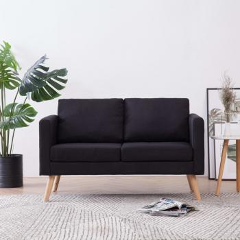 ARDEBO.de - 2-Sitzer-Sofa Stoff Schwarz