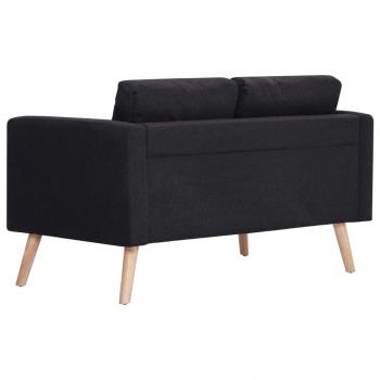 2-Sitzer-Sofa Stoff Schwarz