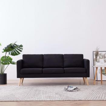 ARDEBO.de - 3-Sitzer-Sofa Stoff Schwarz