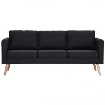 3-Sitzer-Sofa Stoff Schwarz