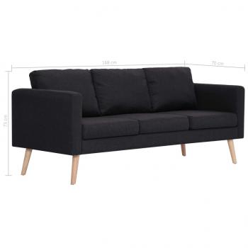 3-Sitzer-Sofa Stoff Schwarz