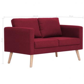 2-Sitzer-Sofa Stoff Weinrot