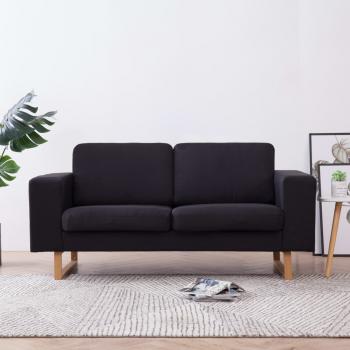 ARDEBO.de - 2-Sitzer-Sofa Stoff Schwarz