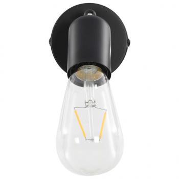 Strahler 2 Stk. mit Glühlampen 2 W Schwarz E27