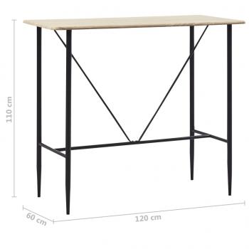 Bartisch Eichenfarbe 120 x 60 x 110 cm MDF