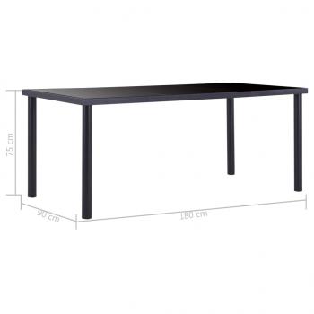 Esstisch Schwarz 180 x 90 x 75 cm Hartglas