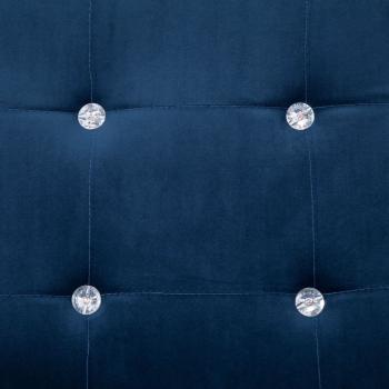 2-Sitzer-Sofa mit Armlehnen Blau Chrom und Samt  