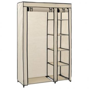 Faltschrank Creme 110x45x175 cm Stoff