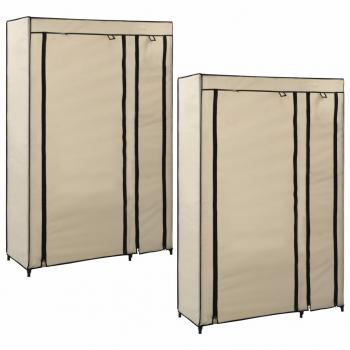 ARDEBO.de - Faltschränke 2 Stk. Creme 110x45x175 cm Stoff