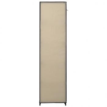 Stoffschrank mit Fächern Kleiderstangen Creme 150x45x176cm