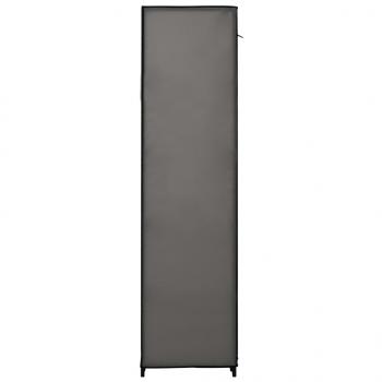 Stoffschrank mit Fächern Kleiderstangen Grau 150x45x176cm