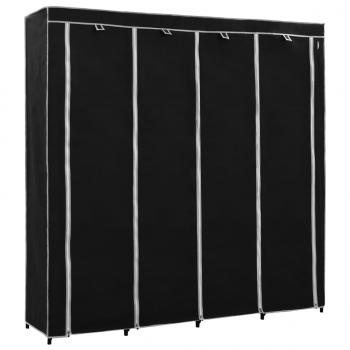 Kleiderschrank mit 4 Fächern Schwarz 175 x 45 x 170 cm