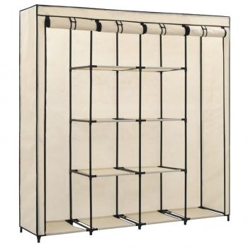 Kleiderschrank mit 4 Fächern Creme 175 x 45 x 170 cm