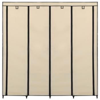 Kleiderschrank mit 4 Fächern Creme 175 x 45 x 170 cm