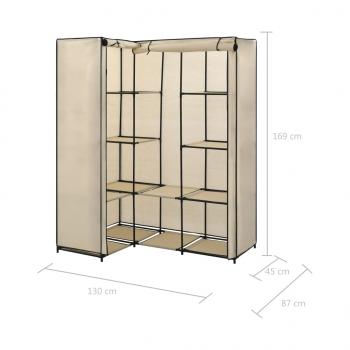 Eckkleiderschrank Creme 130 x 87 x 169 cm