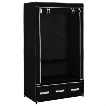 Kleiderschrank Schwarz 87 x 49 x 159 cm Stoff