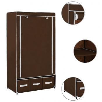 Kleiderschrank Braun 87 x 49 x 159 cm Stoff