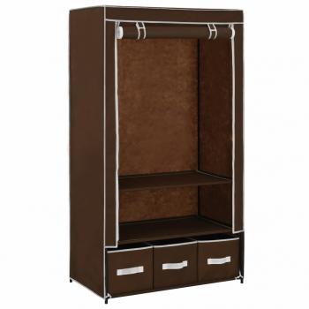 Kleiderschrank Braun 87 x 49 x 159 cm Stoff