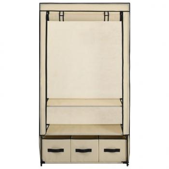 Kleiderschrank Creme 87 x 49 x 159 cm Stoff