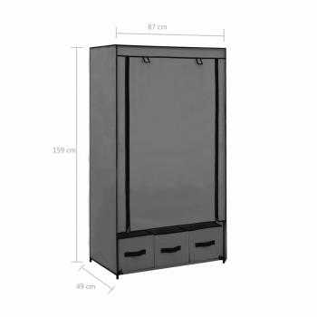 Kleiderschrank Grau 87 x 49 x 159 cm Stoff