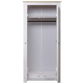 Kleiderschrank Weiß 80×50×171,5 cm Kiefer Massiv Panama Serie