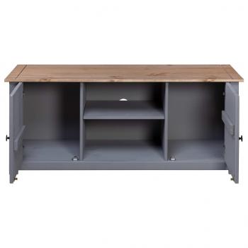 TV-Schrank Grau 120x40x50 cm Massivholz Panama-Kiefer