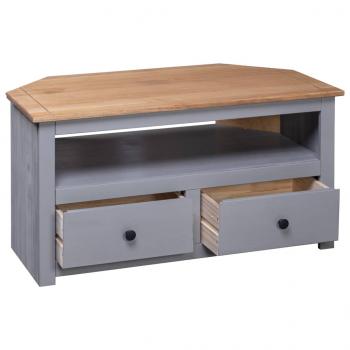 TV-Eckschrank Grau 93 x 49 x 49 cm Massivholz Panama-Kiefer 